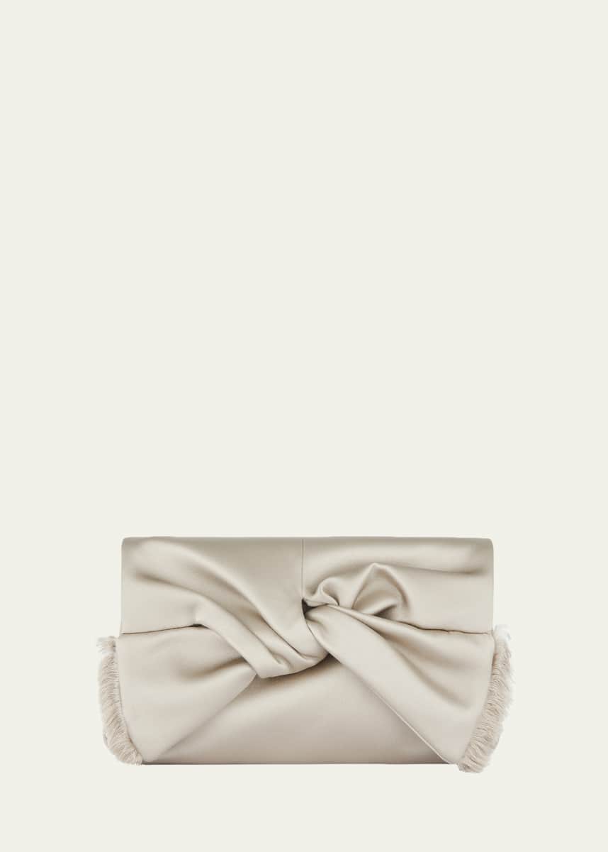 Anya Hindmarch Bow Clutch Bag in Double Satin