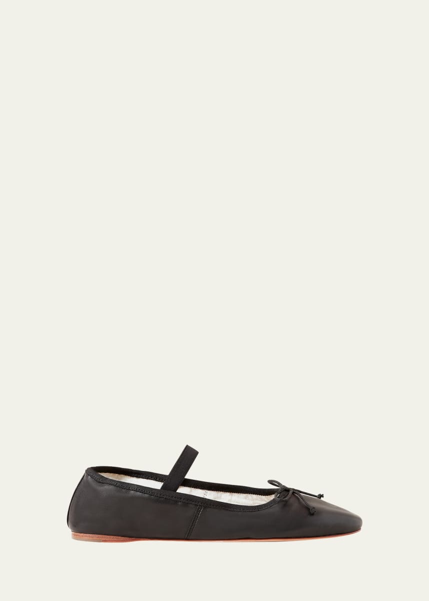 Loeffler Randall Leonie Lambskin Bow Ballerina Flats