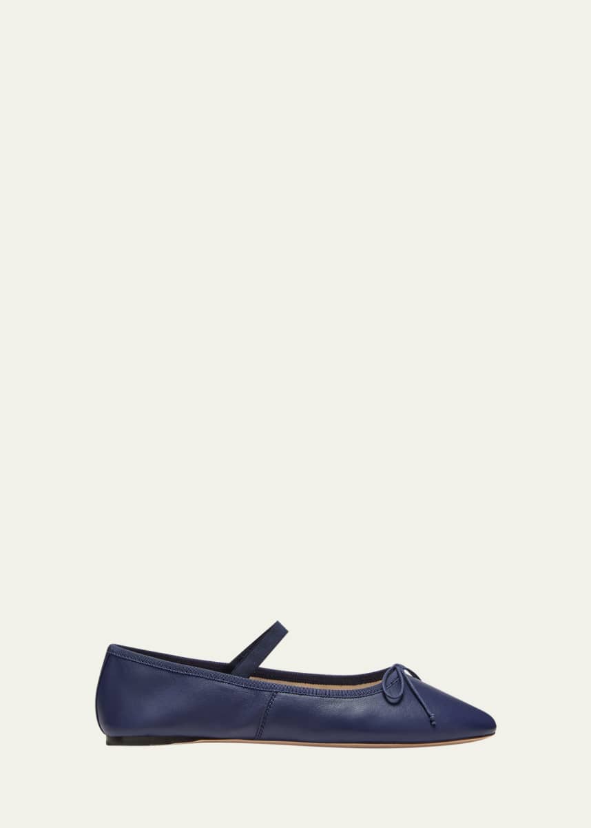 Loeffler Randall Leonie Lambskin Bow Ballerina Flats