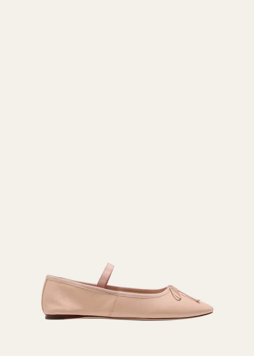 Loeffler Randall Leonie Lambskin Bow Ballerina Flats