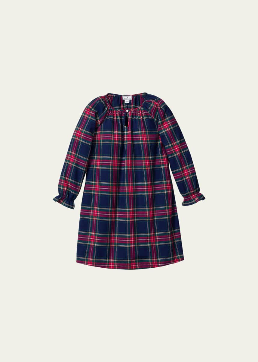 Petite Plume Girl's Delphine Windsor Tartan Plaid Nightgown, Size 6M-14
