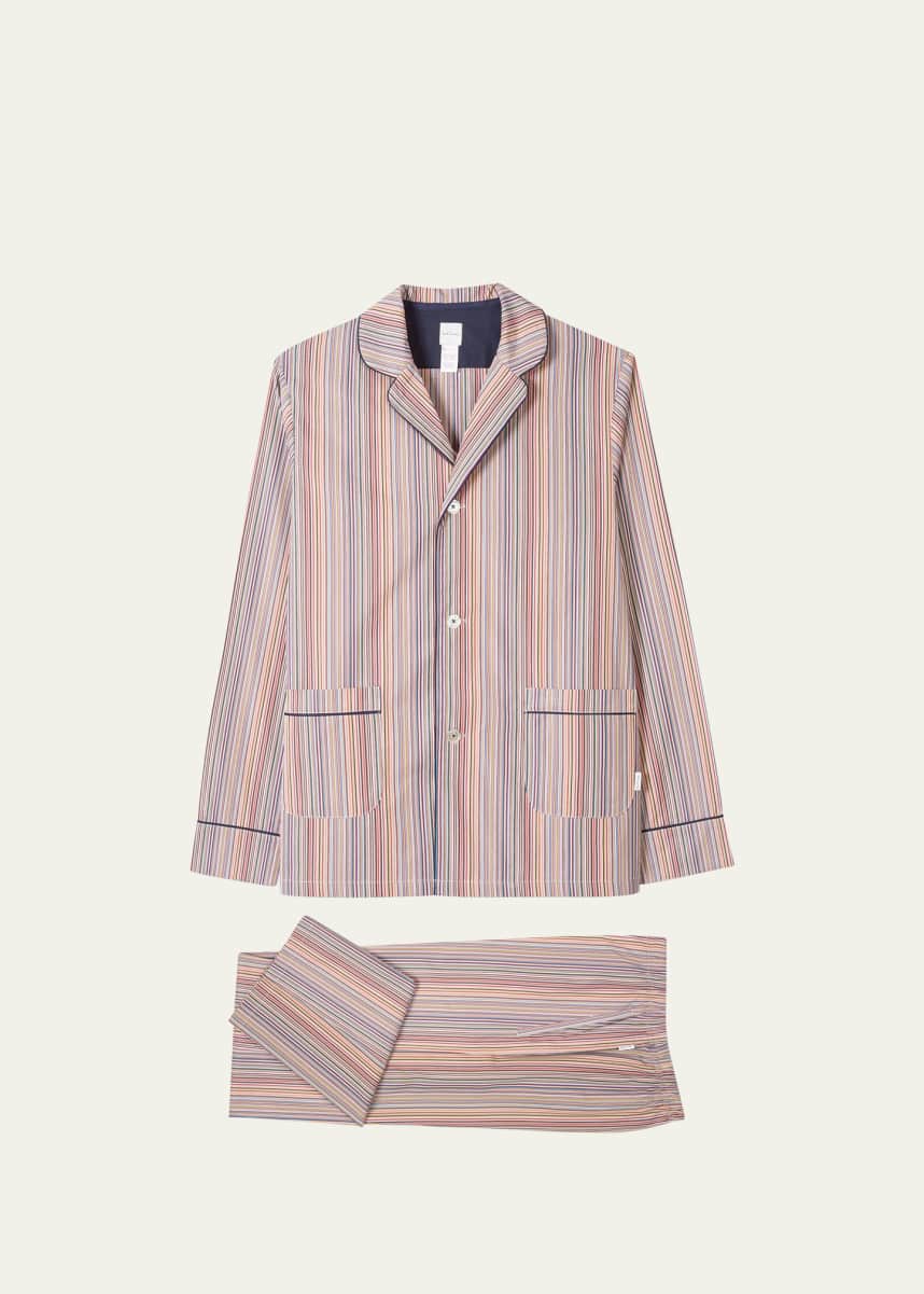 Paul Smith Men's Classic Multi-Stripe Pajama Set, Boxed