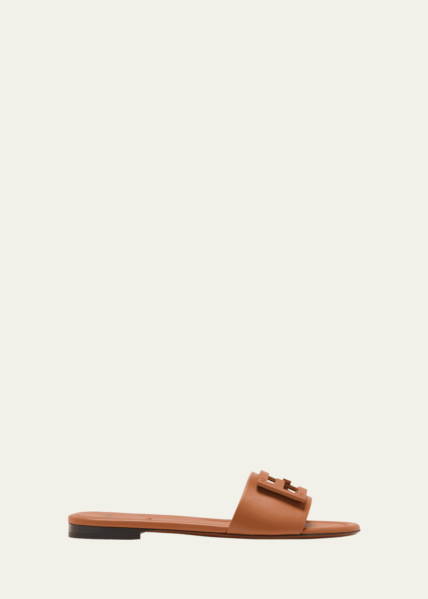 Fendi Baguette FF Tube Medallion Flat Sandals