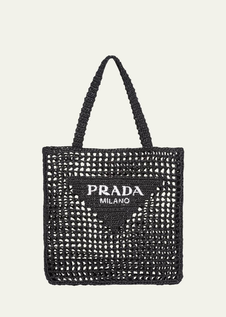 Prada Bicolor Woven Logo Shopper Tote Bag - Bergdorf Goodman