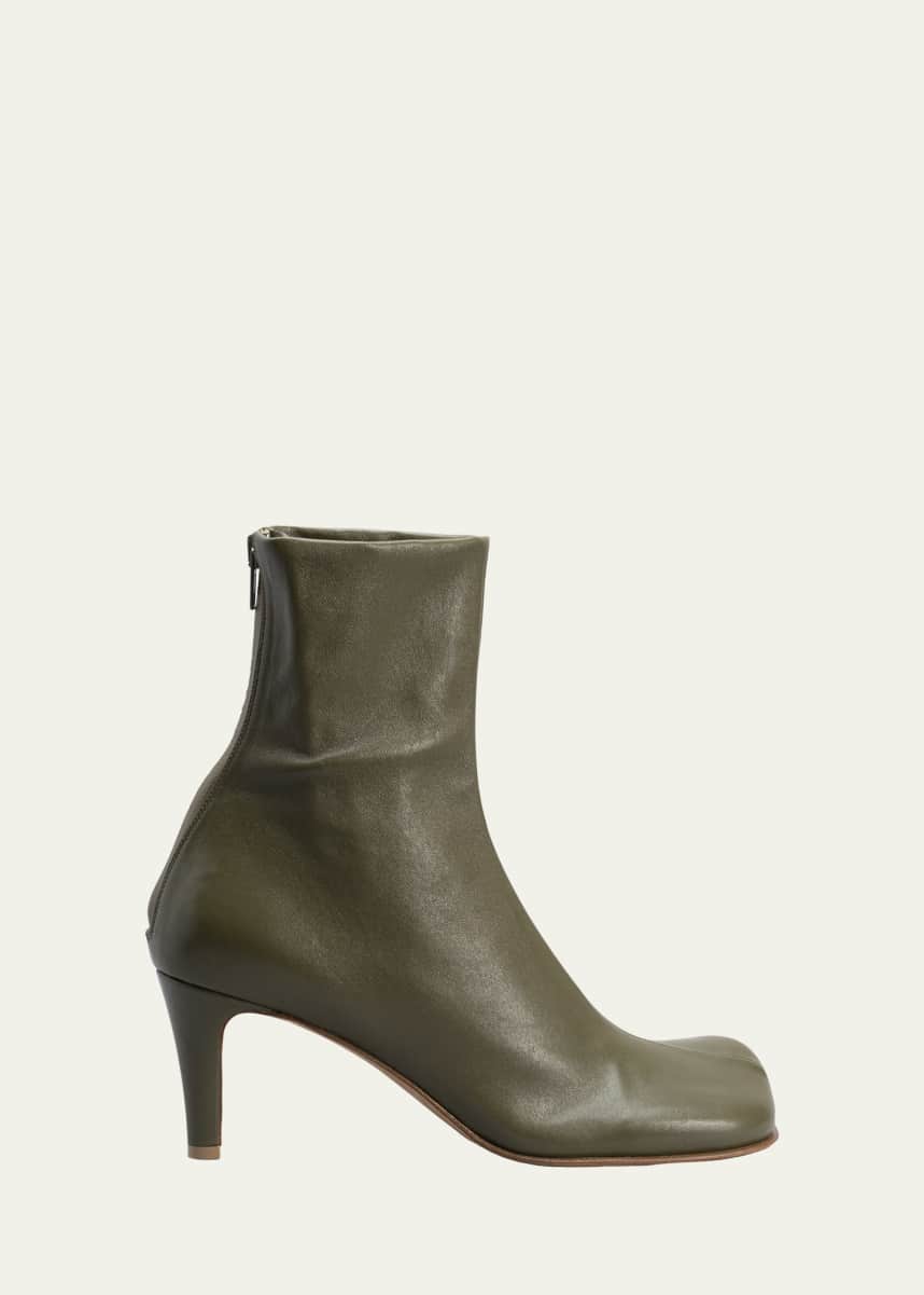 Bottega Veneta Bloc Stretch Leather Zip Ankle Booties
