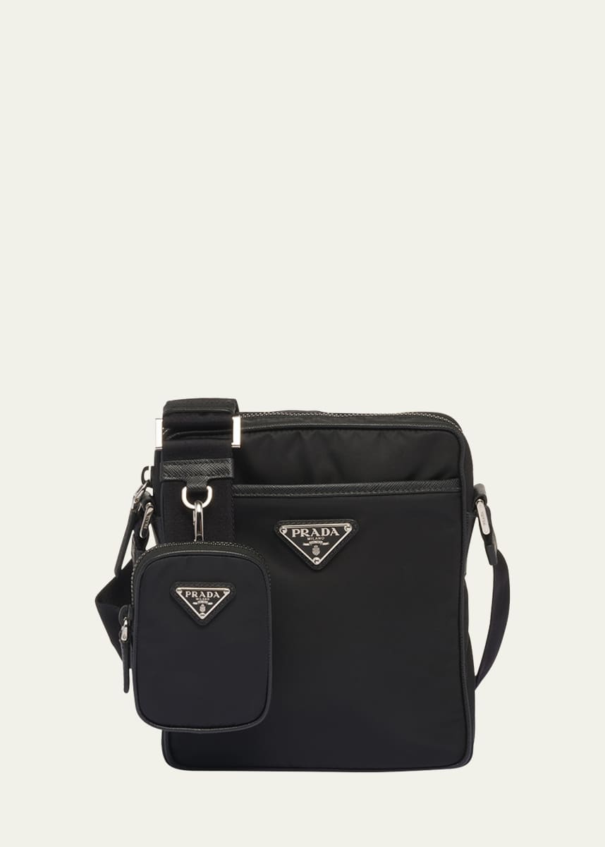 Prada Men's Re-Nylon Crossbody Bag with Pouch
