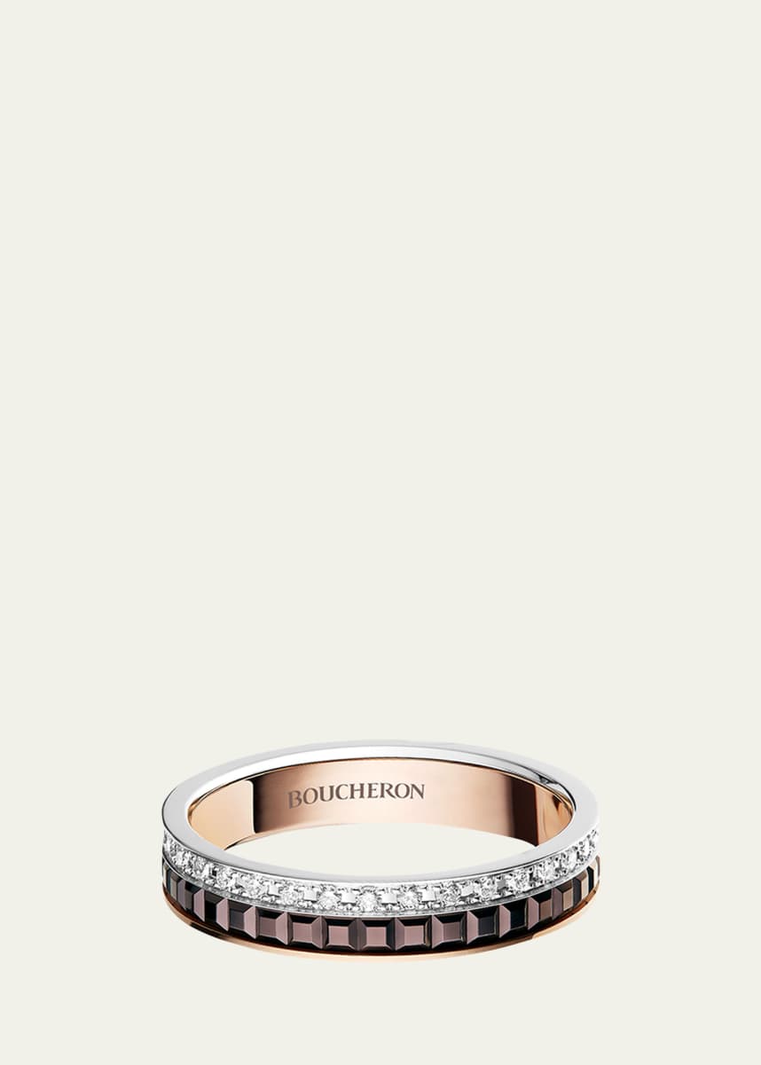 Boucheron Quatre Classique Ring in Tricolor Gold with Brown PVD