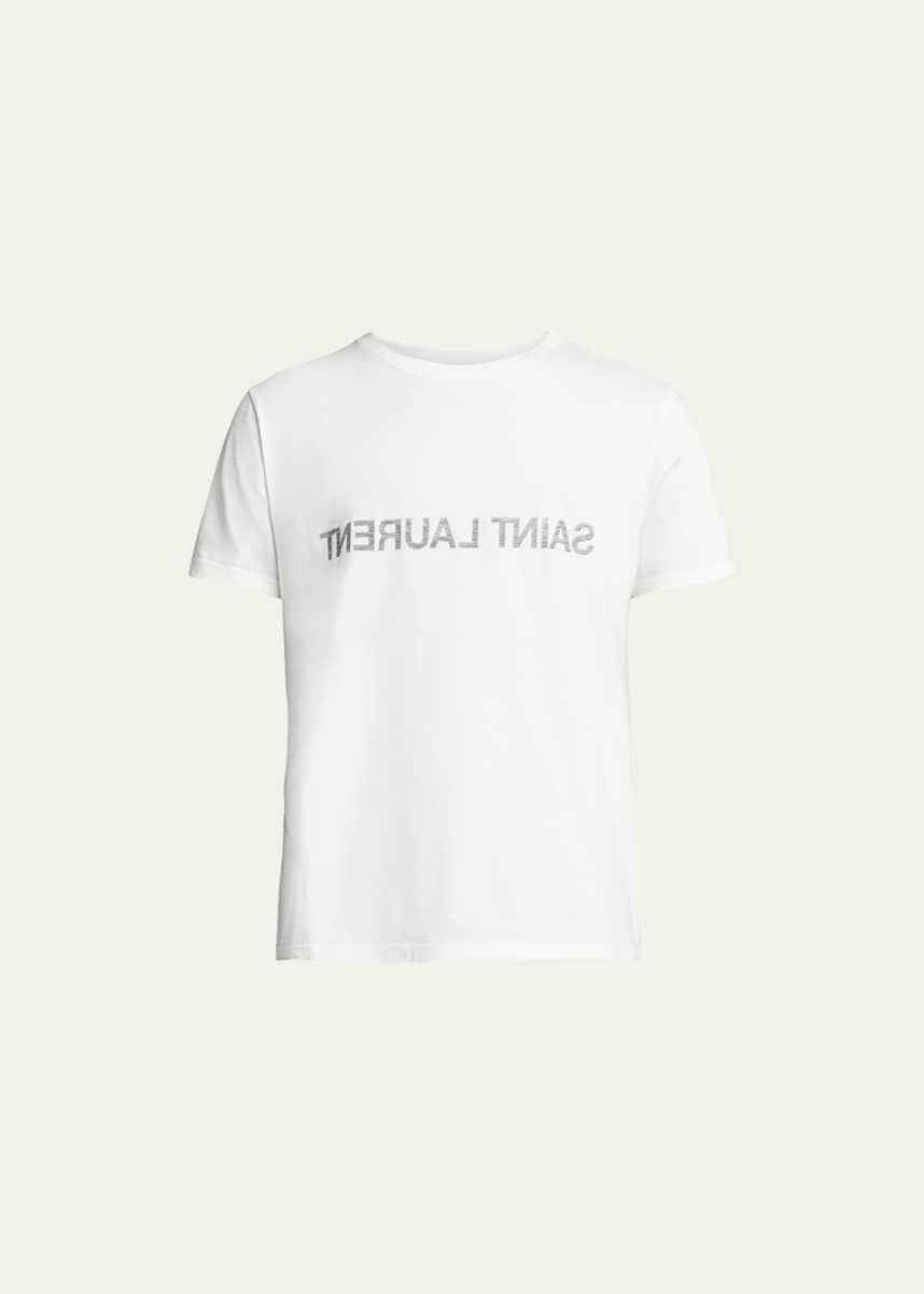Saint Laurent Men's Backwards-Logo T-Shirt