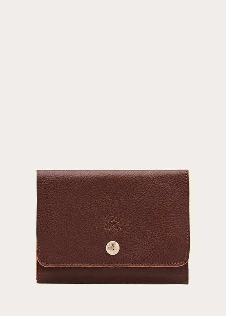 Il Bisonte Unisex Leather Snap Wallet