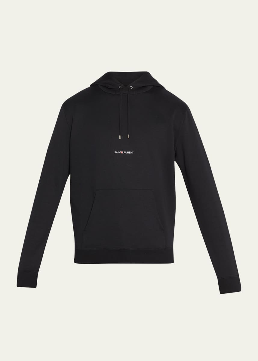 Saint Laurent Men's Rive Gauche Jersey Hoodie