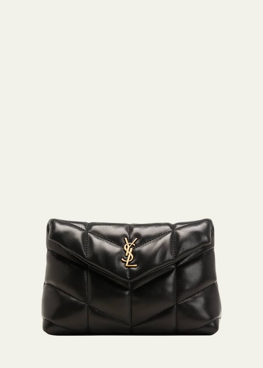 Saint Laurent Lou Puffer YSL Pouch in Quilted Leather