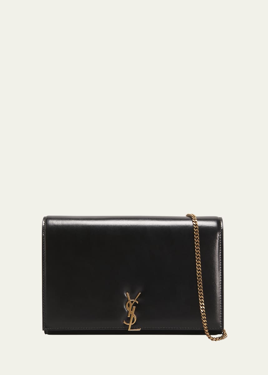 Saint Laurent YSL Monogram Wallet on Chain in Smooth Leather