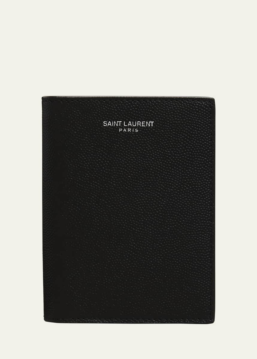 Saint Laurent Men's YSL Pebbled Leather Wallet