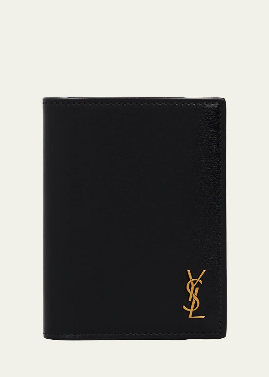 Saint Laurent Grained-leather Cardholder Lanyard in Black for Men