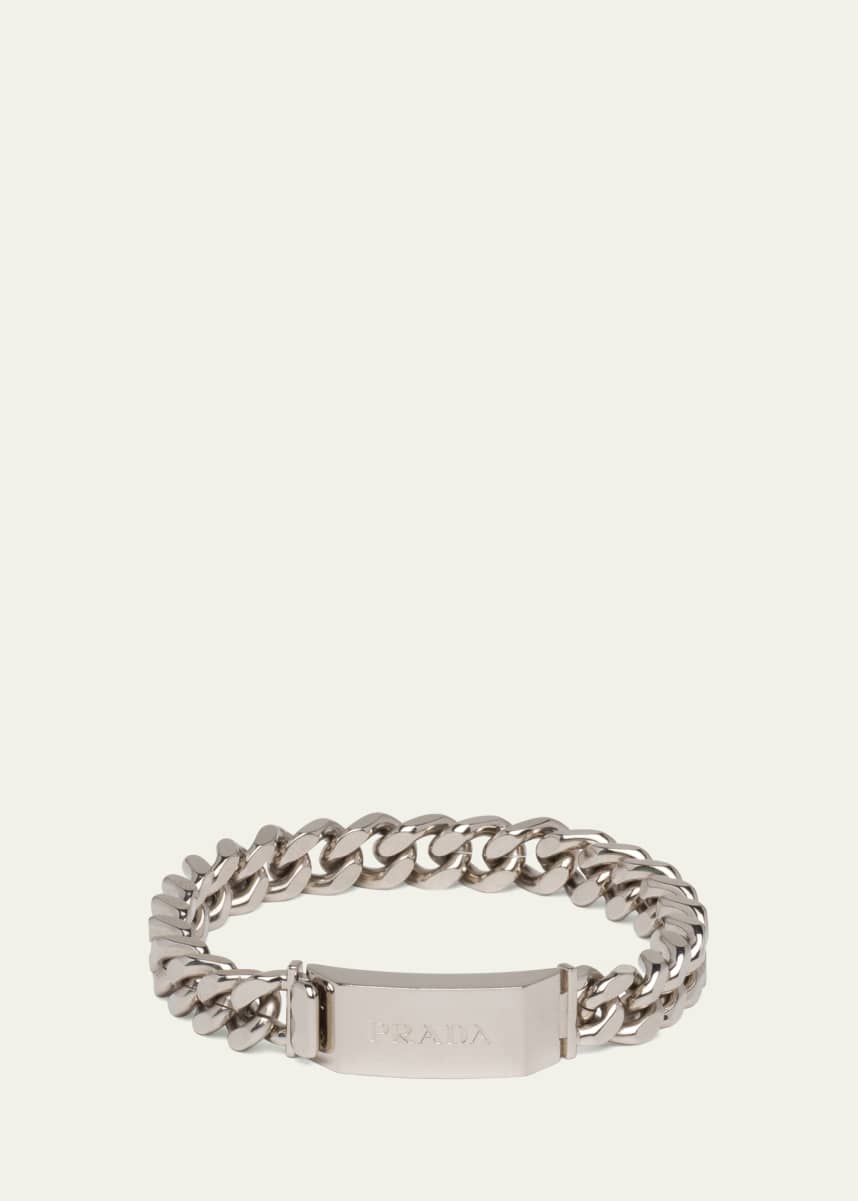 Prada Men's Sterling Silver Chain Bracelet