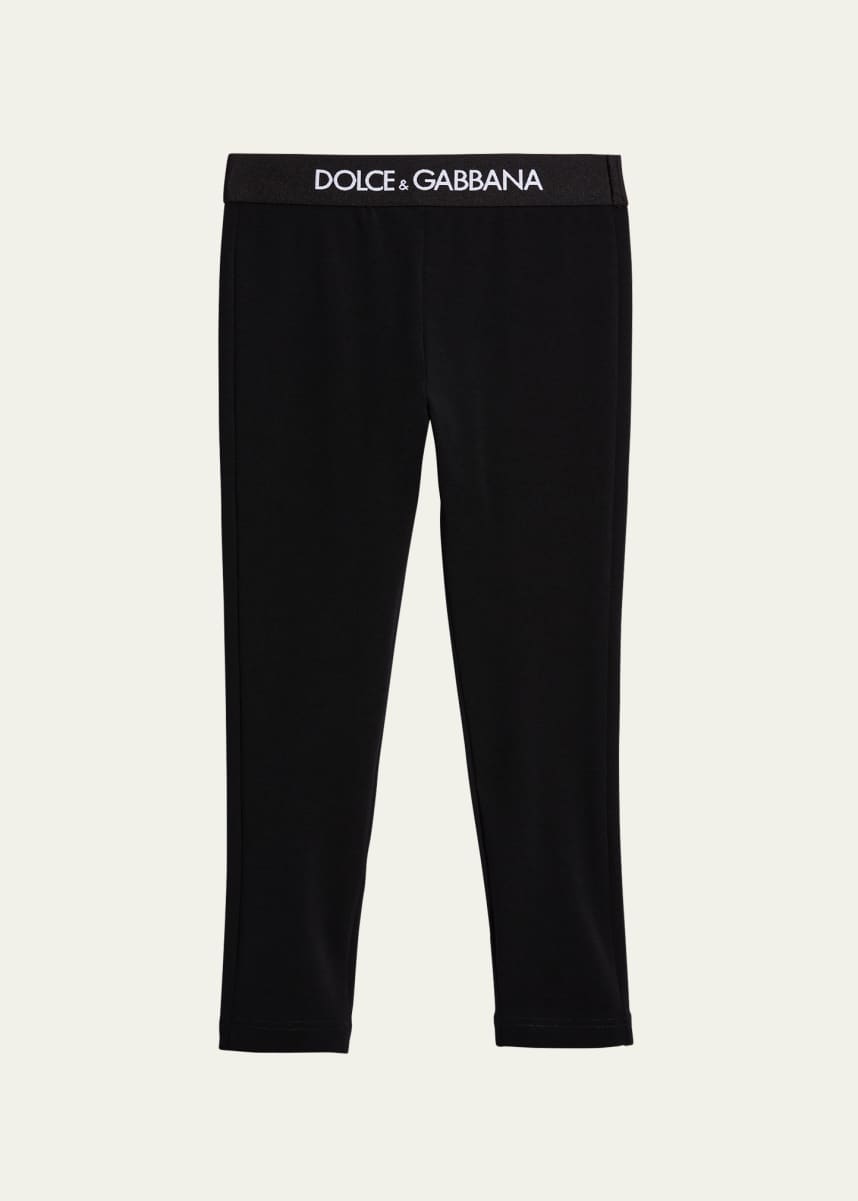 Dolce&Gabbana Girl's Logo-Print Leggings, Size 4-6
