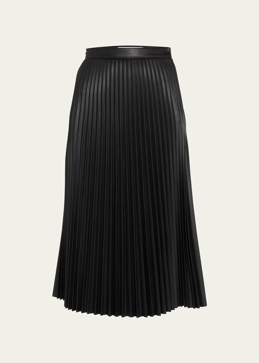 Proenza Schouler White Label Pleated Vegan Leather Midi Skirt