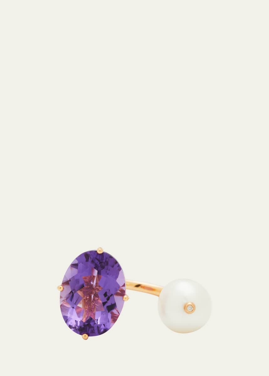 Stefere 18k Rose Gold Purple Ring from Terry Collection, Size 6.5 and 7