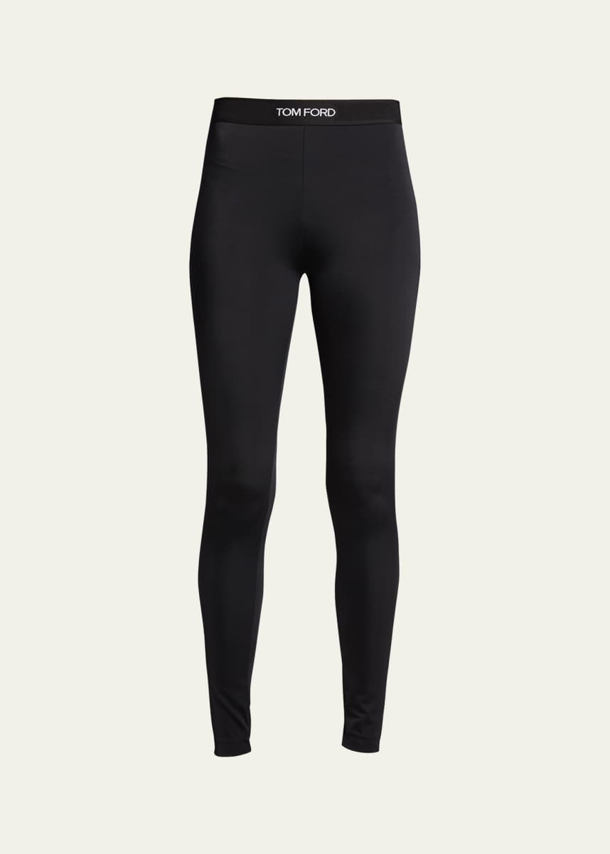 Tom Ford Logo Band Velvet Leggings