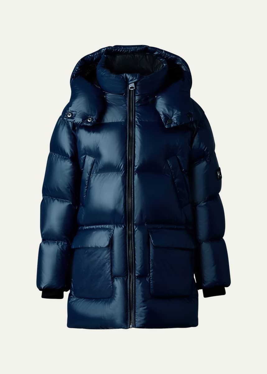 Mackage Kid's Kennie Quilted Logo Jacket, Size 8-14