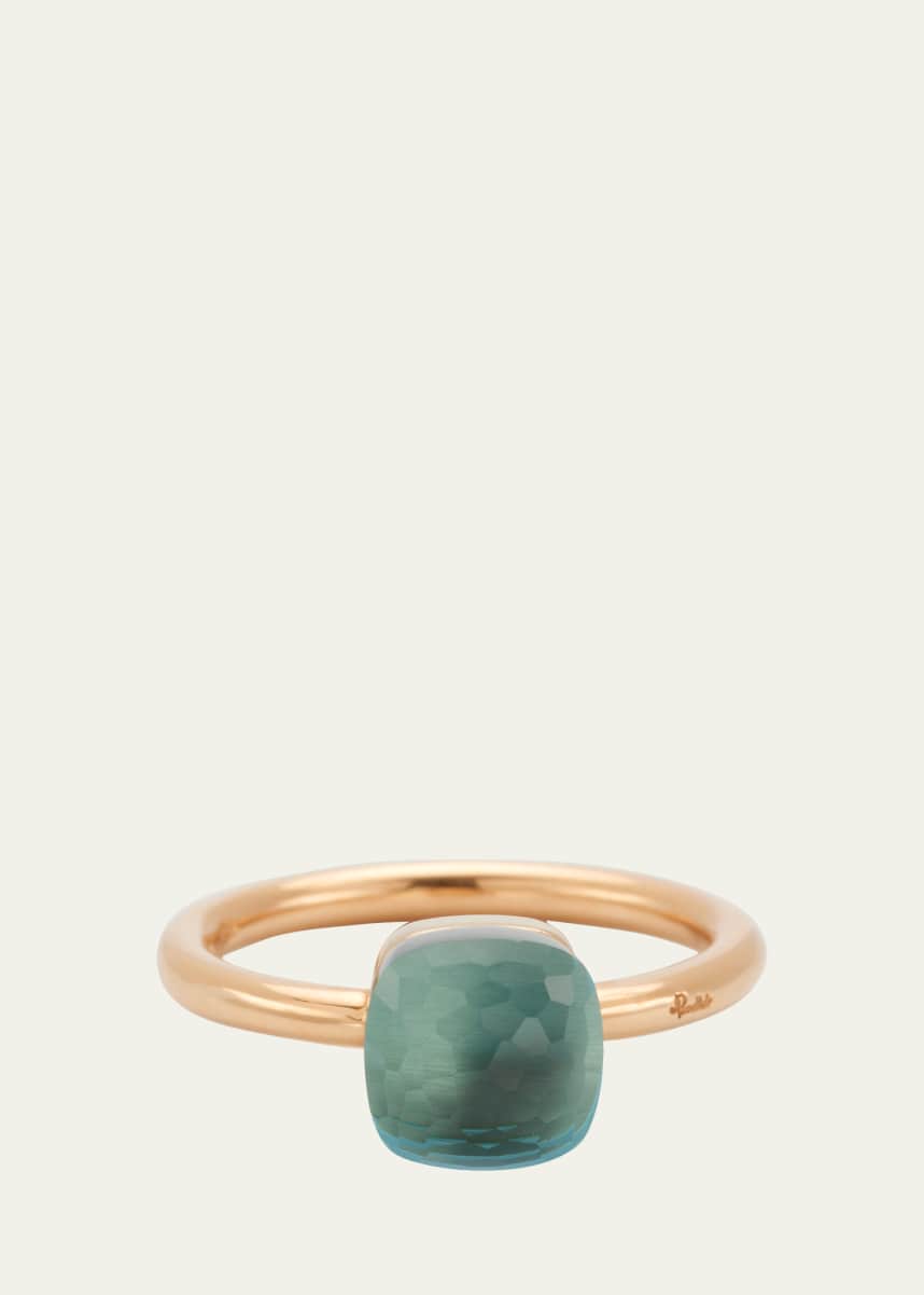 Pomellato Nudo Petit 18k Gold Ring with Blue Topaz