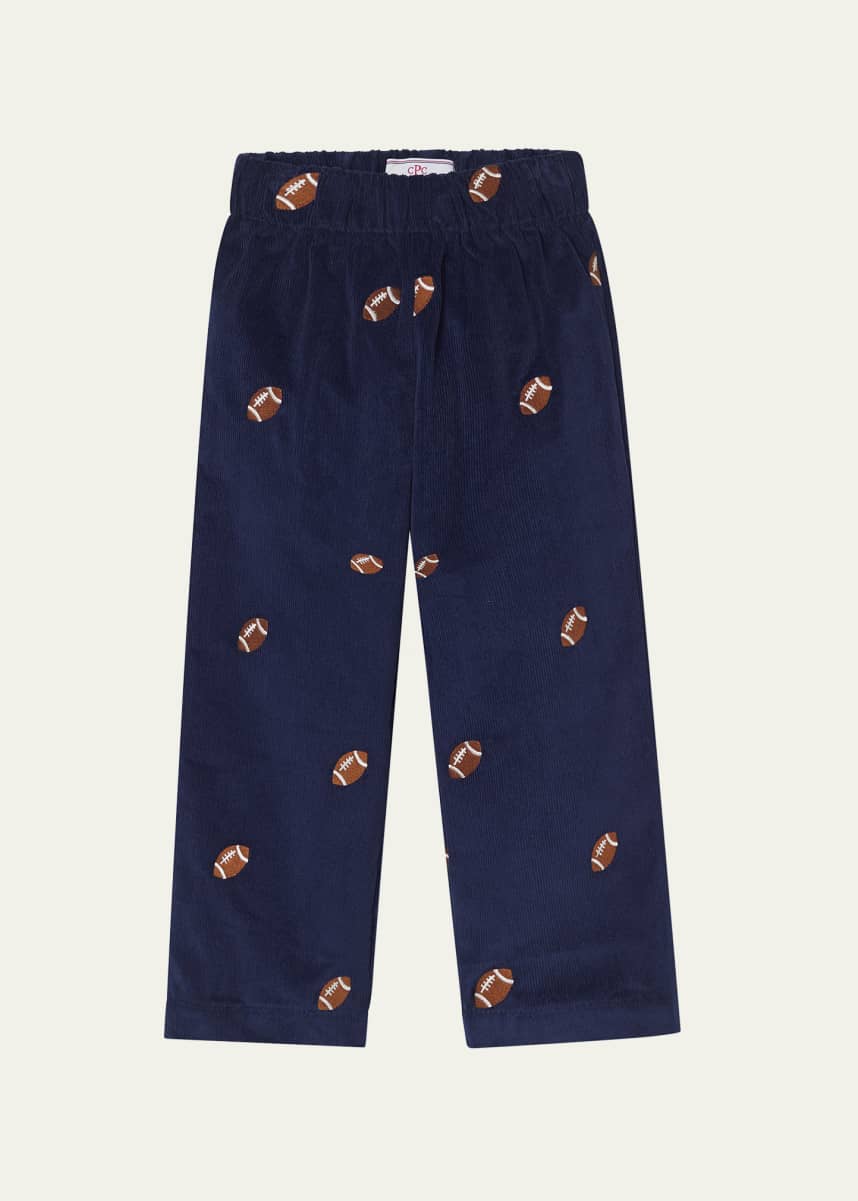 Classic Prep Childrenswear Boy's Myles Football Corduroy Pants, Size 3M-4T