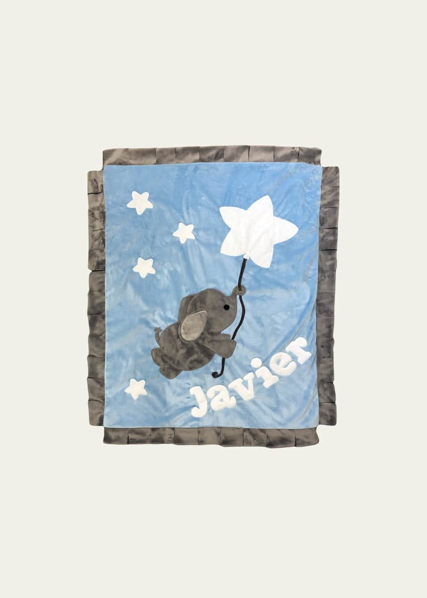 Boogie Baby Applique Baby Blanket with Contrast Trim