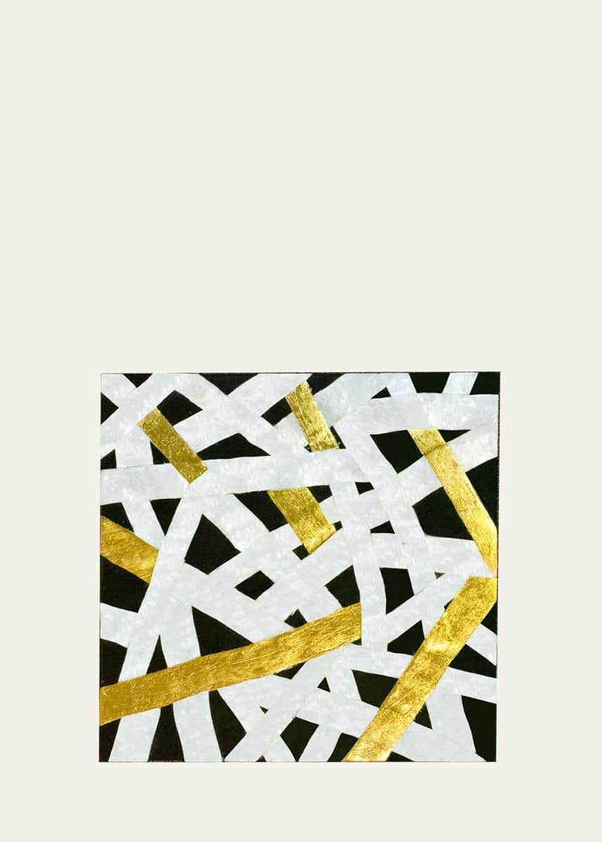 Nomi K Shell With Black Gold And White Mother Of Pearl Square Placemat