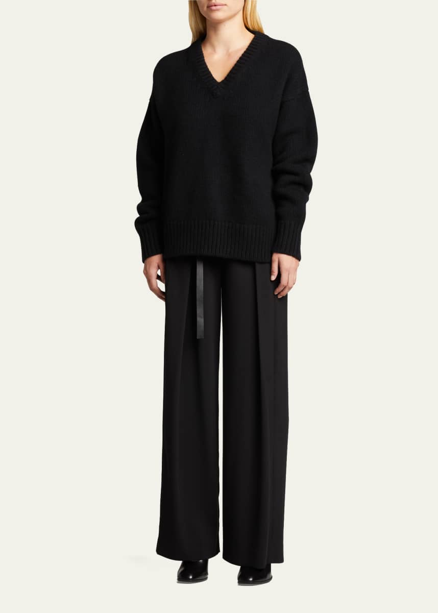 THE ROW Davion Oversized Wool-Cashmere Sweater - Bergdorf Goodman