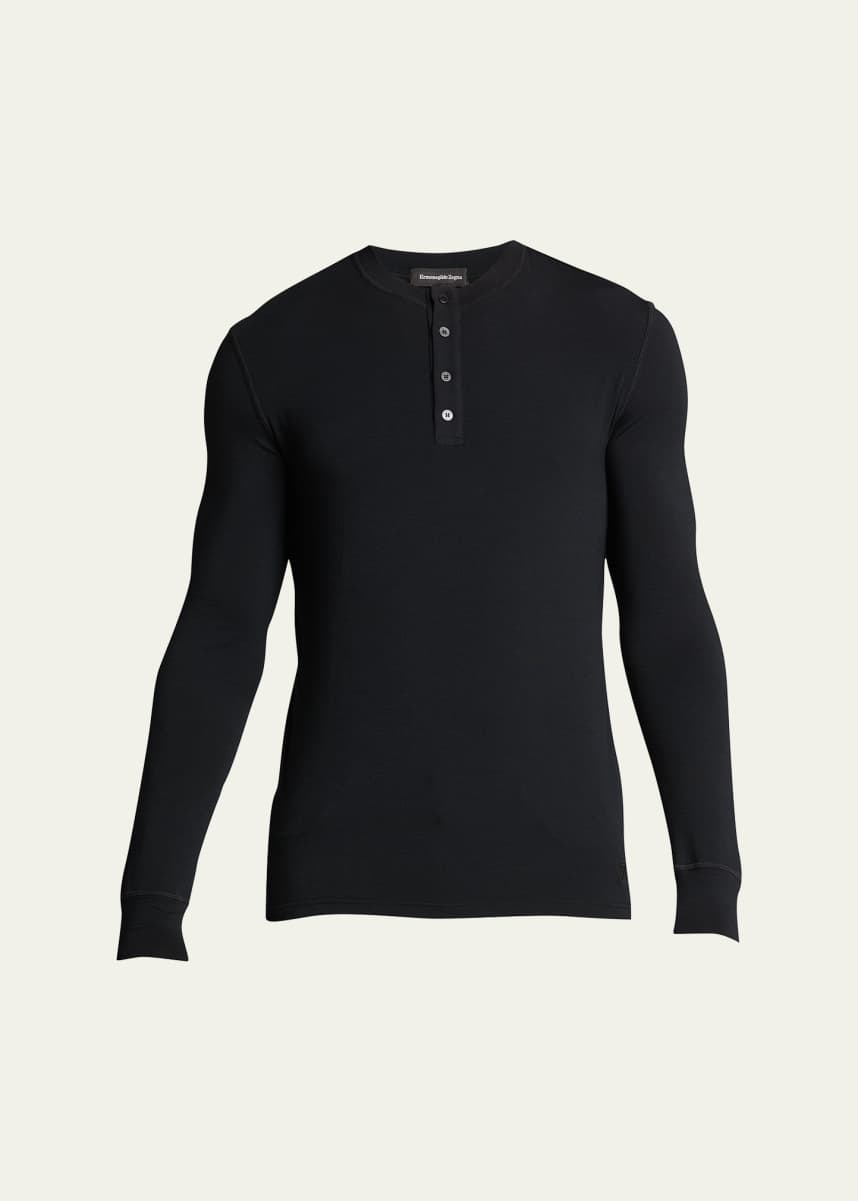ZEGNA Men's Luxurious Henley T-Shirt