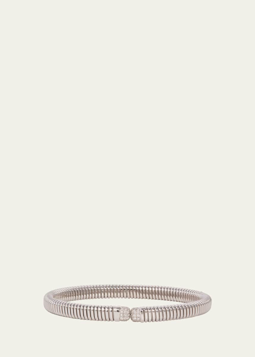 Sidney Garber 18K White Gold Narrow Flex Bettina Bangle