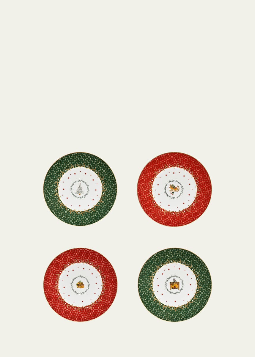 Bernardaud Assorted Salad Plates, Set of 4