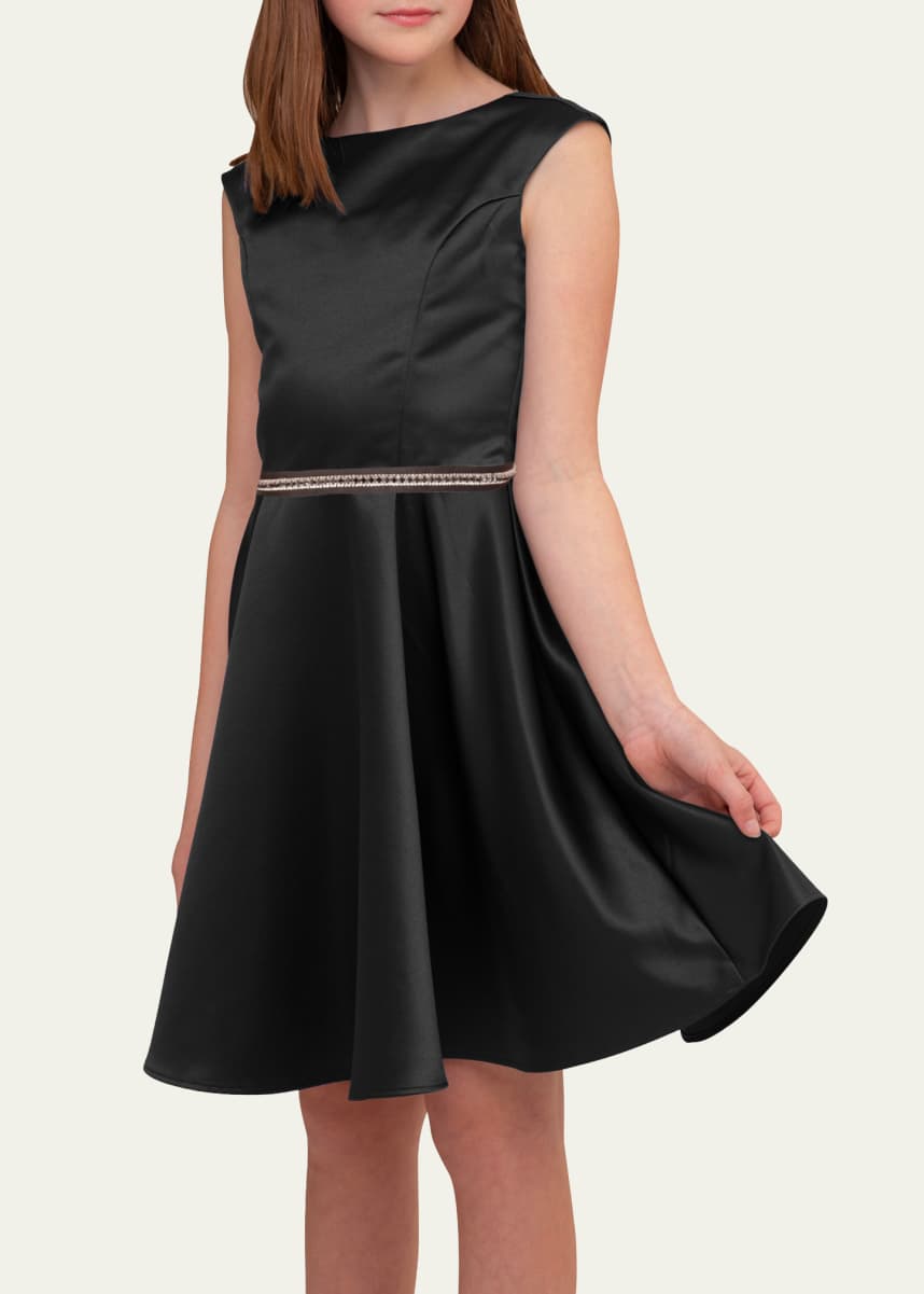 Un Deux Trois Girl's Fit-and-Flare Belted Dress, Size 7-20