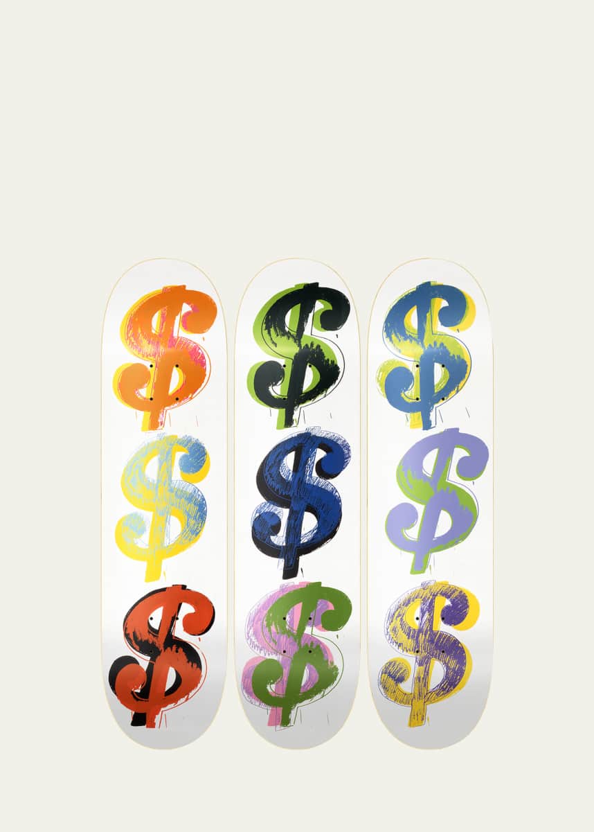 The Skateroom "Dollar Sign 9" by Andy Warhol Skateboard Wall Art, Set of 3