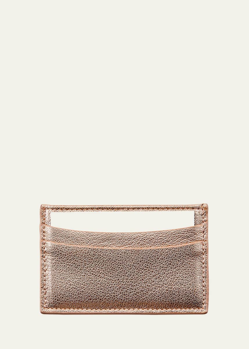 Graphic Image Flat Metallic Leather Card Case
