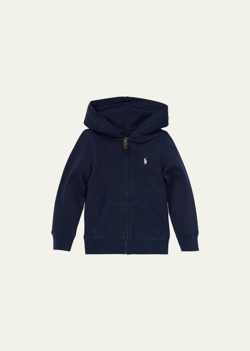 Ralph Lauren Childrenswear Girl's Drapey Terry Zip Hoodie, Size 2-4