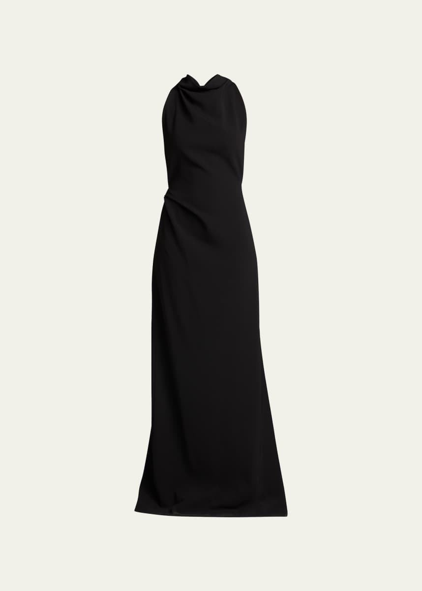 Proenza Schouler Halter-Neck Matte Crepe Backless Gown
