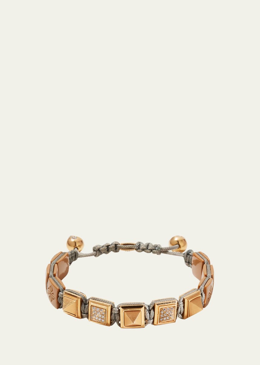Shamballa Jewels Men's 18k Rose Gold & Ceramic Bead Bracelet