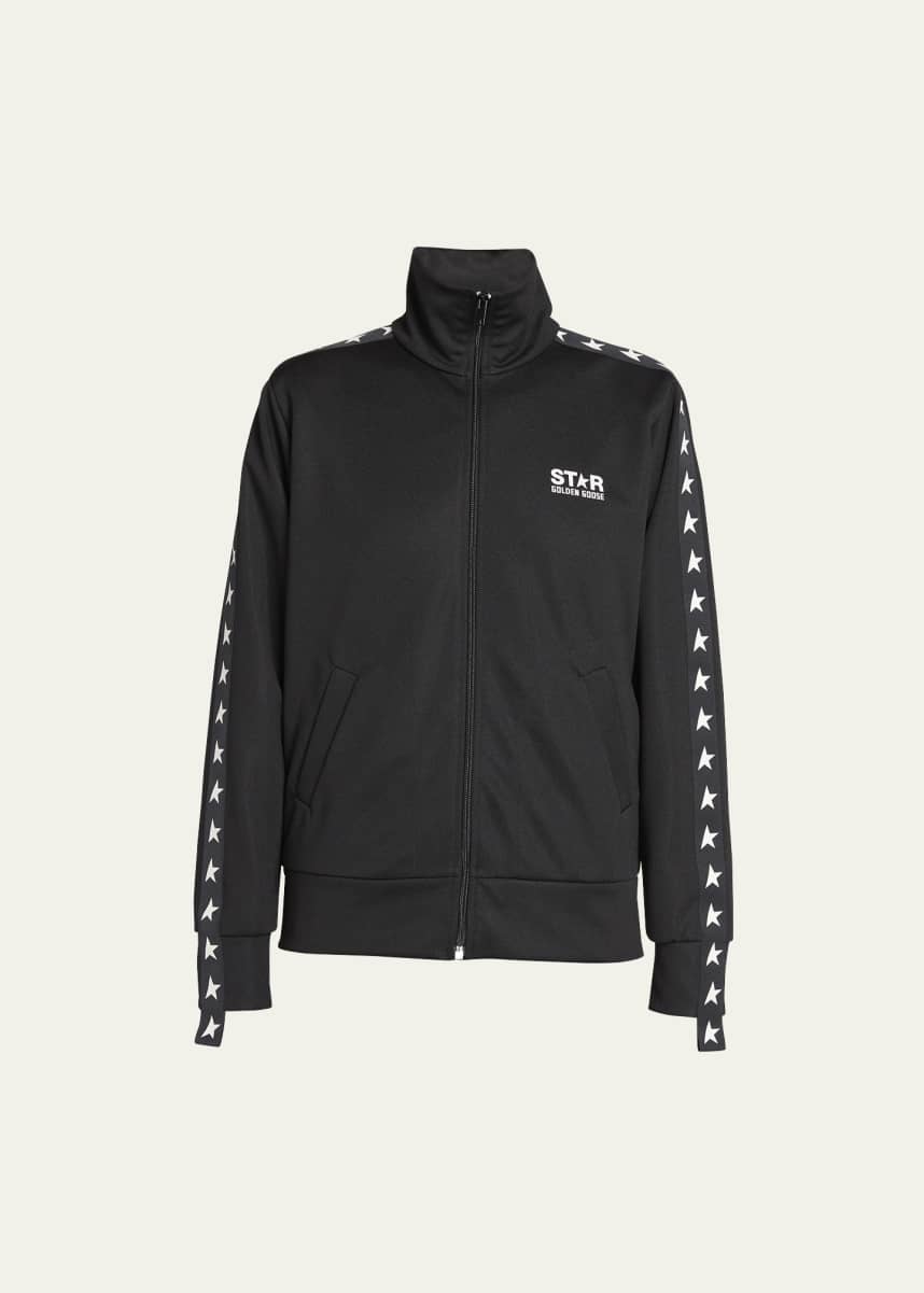 Golden Goose Grosgrain-Trim Tech Jersey Track Jacket