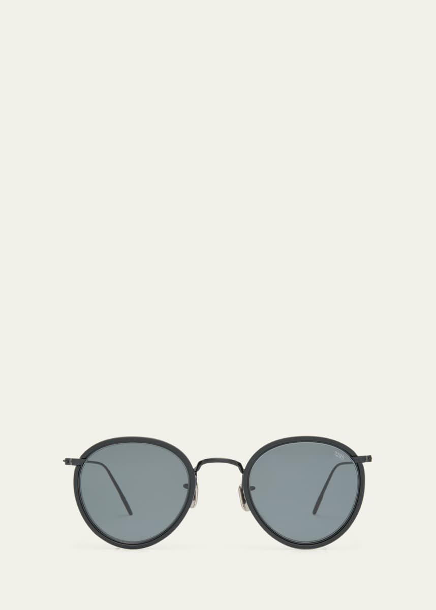 Eyevan Men's 566 Round Acetate Sunglasses