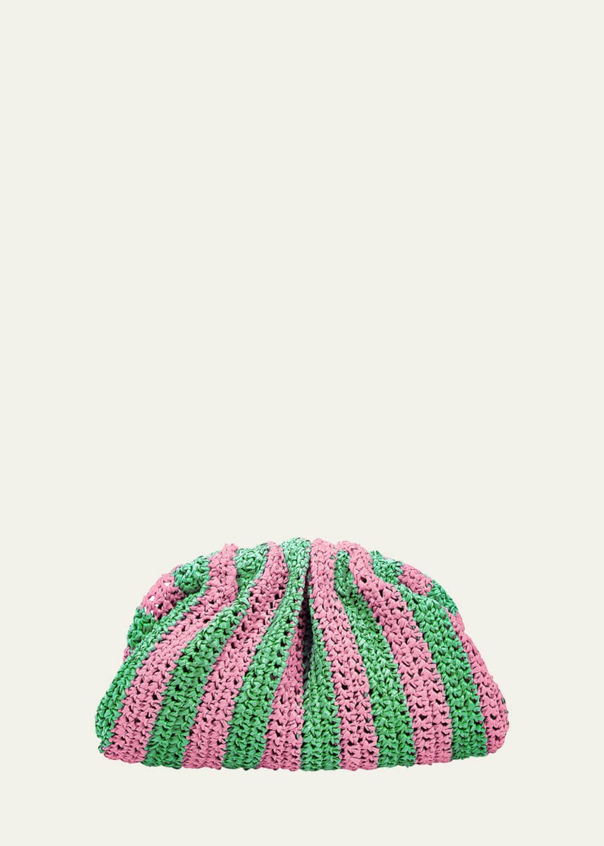 Maria La Rosa Game Striped Crochet Clutch Bag