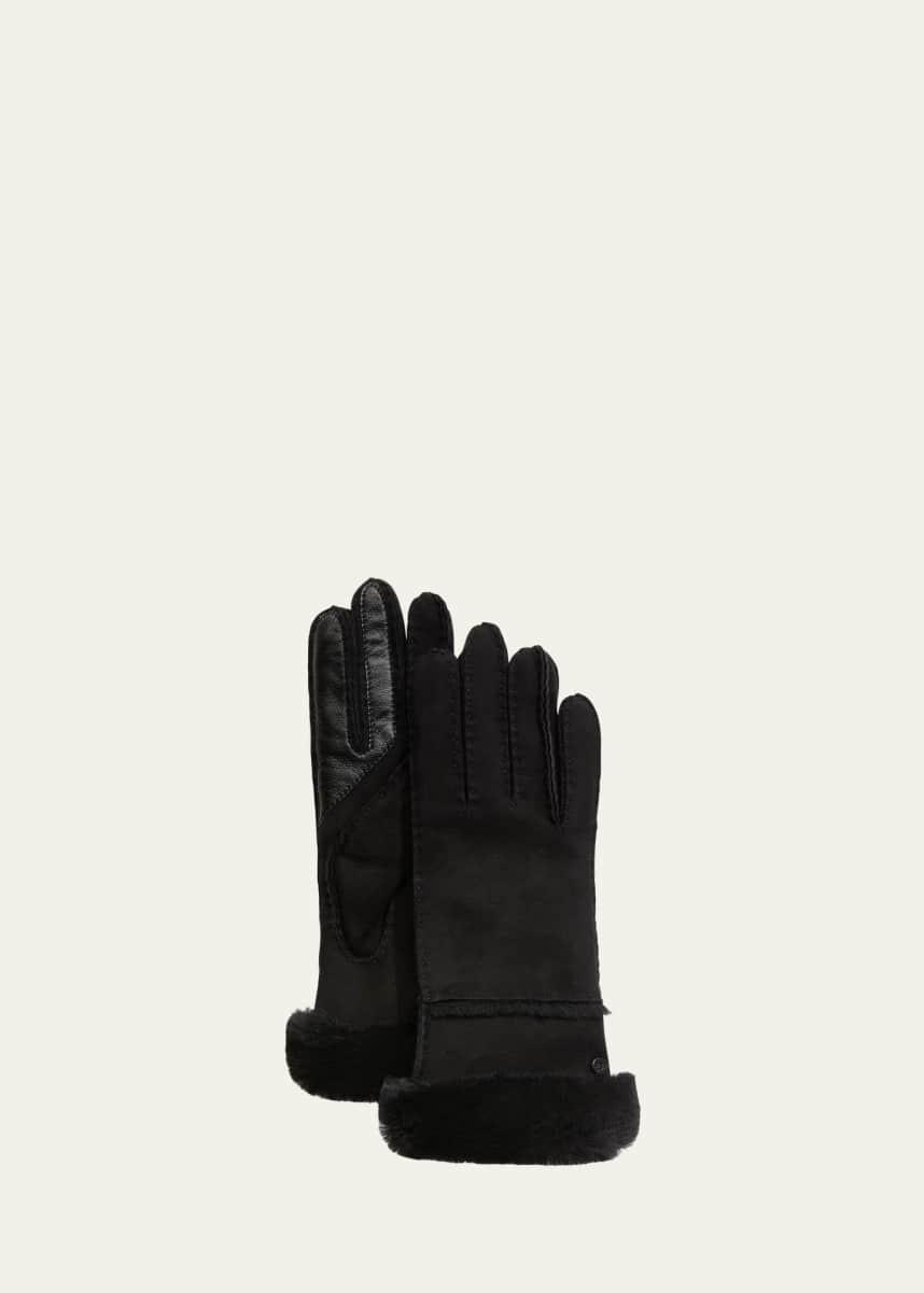 UGG Seamed Touchscreen Shearling-Lined Gloves