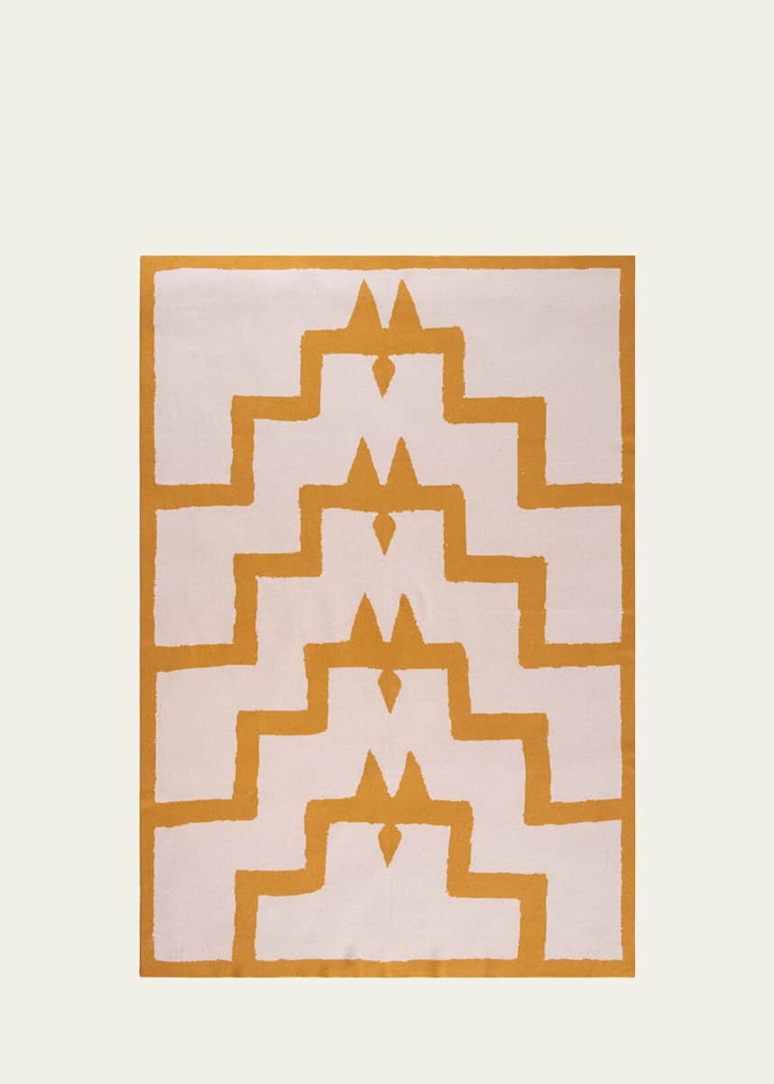 Saved NY Bodrum Sea Salt and Mustard Blanket, 51" x 71"