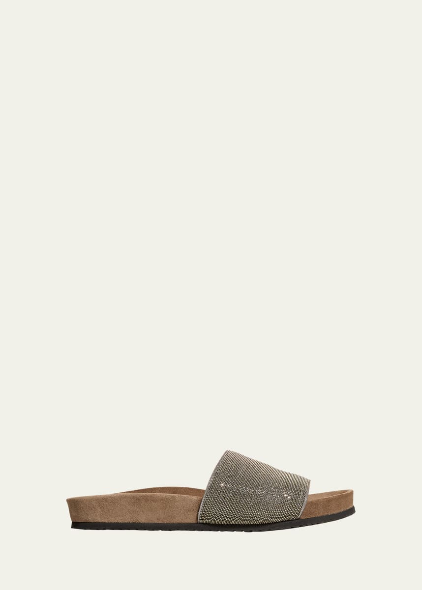 Brunello Cucinelli Monili Band Flat Pool Sandals