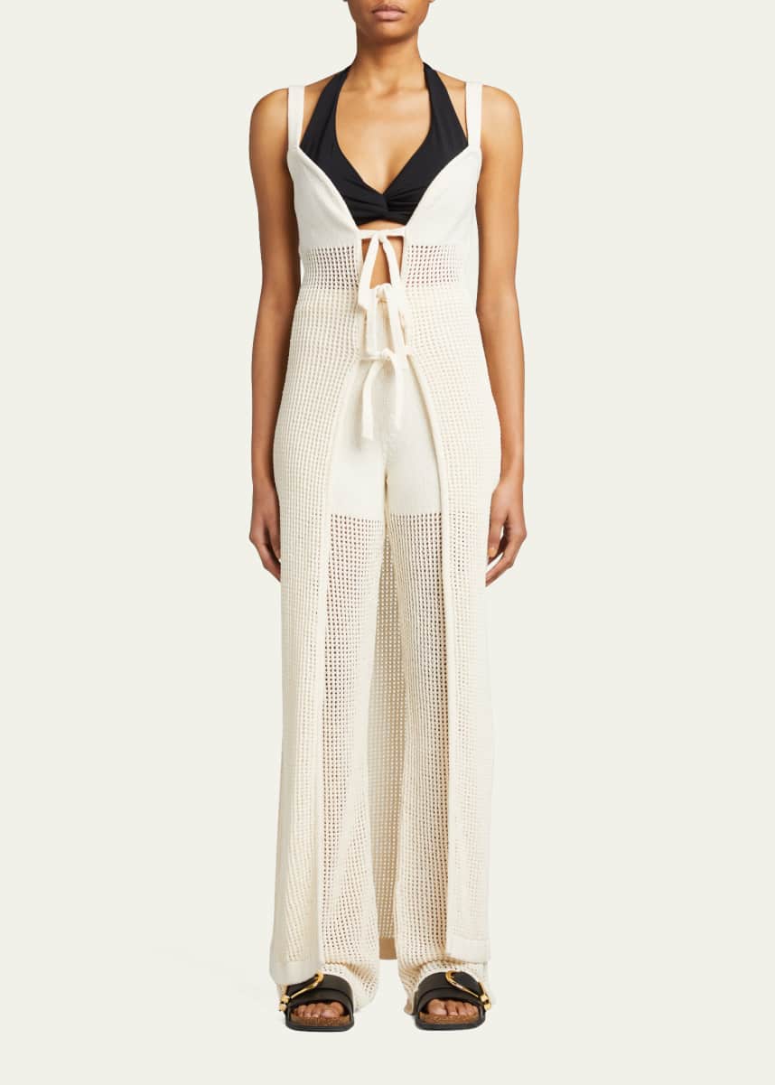 Nanushka Kaela Full-Length Coverup Crochet Pants