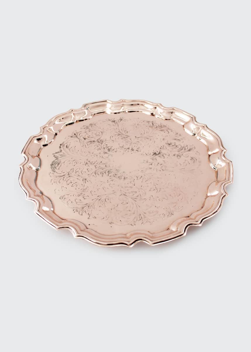 Coppermill Kitchen Antique French Chased Tray, Late 19th Century