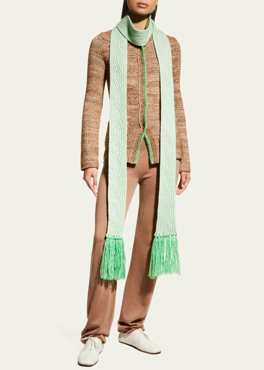 Giorgio Armani Fringe Cashmere-Silk Scarf