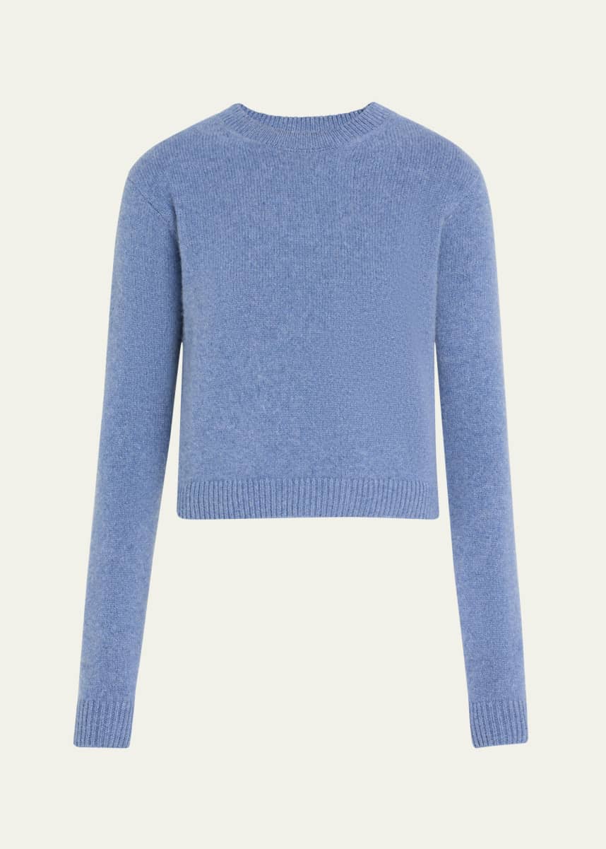 The Elder Statesman Crewneck Cashmere Crop Pullover