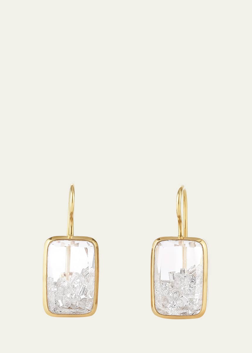 Moritz Glik Yellow Gold Diamonds in White Sapphire Kaleidoscope Shaker Drop Earrings