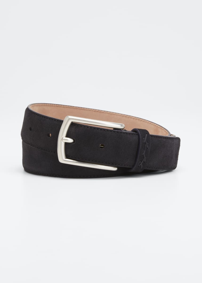 ZEGNA Men's Suede Leather Belt